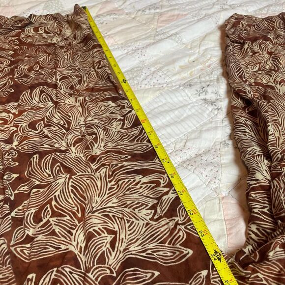 endeavor vintage y2k 100% rayon rust and cream wide leg pants size medium - Picture 4 of 6